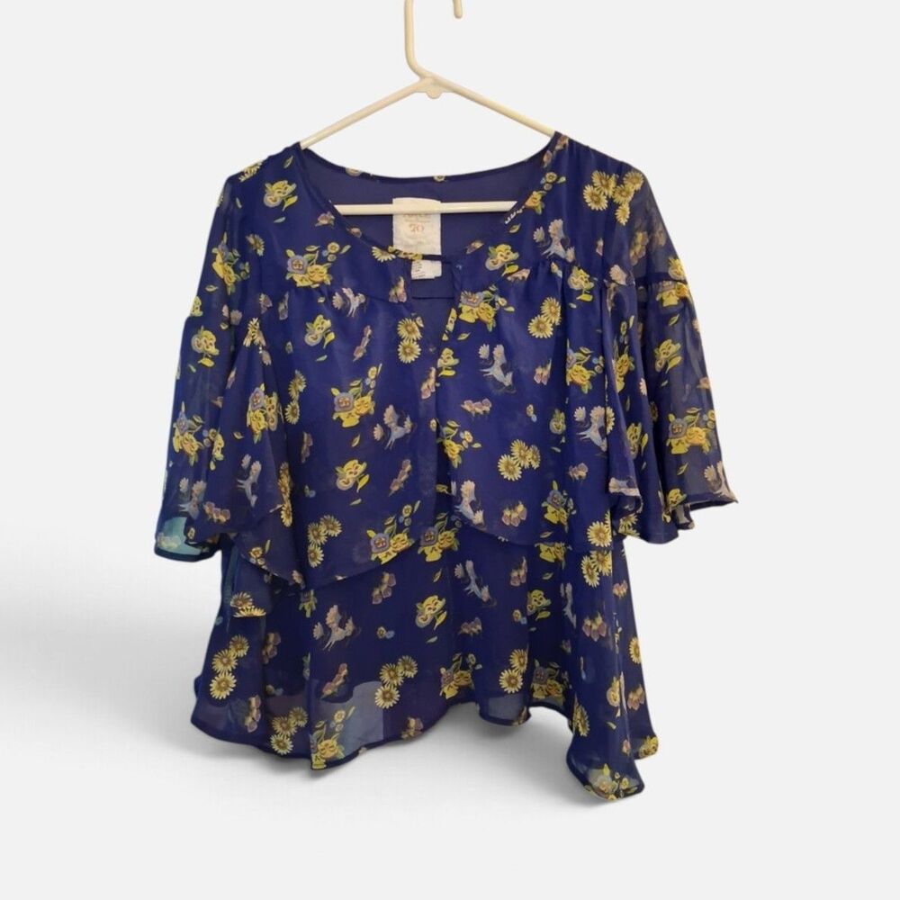 Disney Parks Her Universe Alice in Wonderland Mary Blair Layered Floral Top L